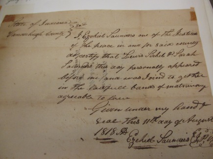 1818 Marriage License